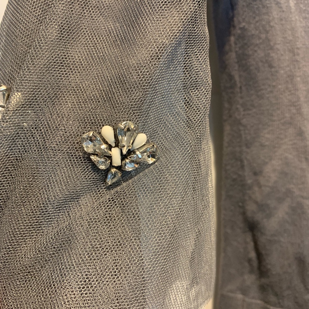 7th Avenue NY &Co  jeweled tulle sleeve sweater - Picture 4 of 6